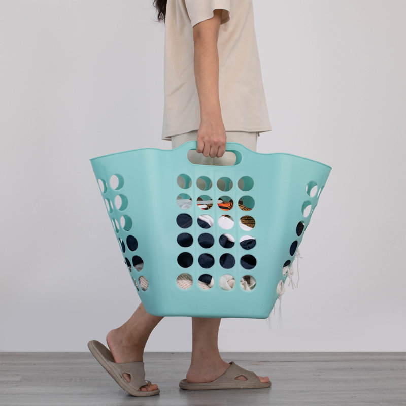 Flexible Plastic Laundry Basket - Square Storage Hamper With Side Handles For Easy Carrying - Versatile Organizer For Laundry, And Household Storage, 50 Litter