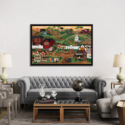 Reproduction d’art graphique, "Amish quilt village" par Cheryl Bartolo