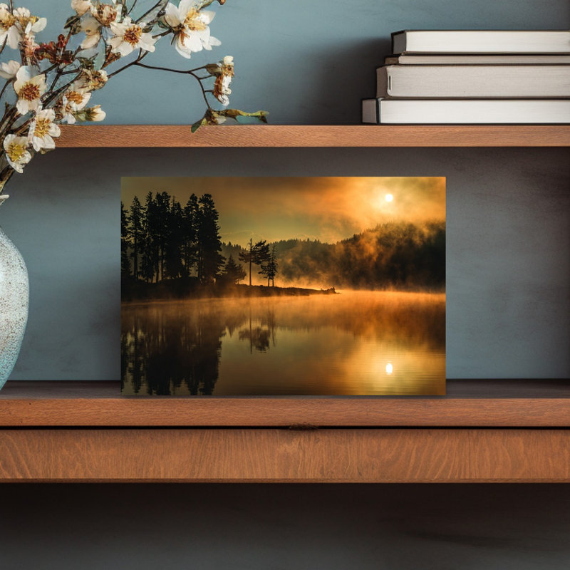 Alexandrov - Ensoleillé, matin, paysage contemporain abstrait, art mural, 12" H x 18" W