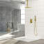 Luxueux système de pomme de douche double carré doré - expérience de spa moderne
