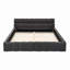 Lit plateforme grand en chenille avec tête de lit et structure solide-793403700