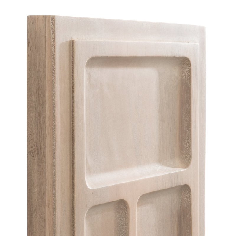 Tala Solid Wood Panel Wall Art Plaque, Beige