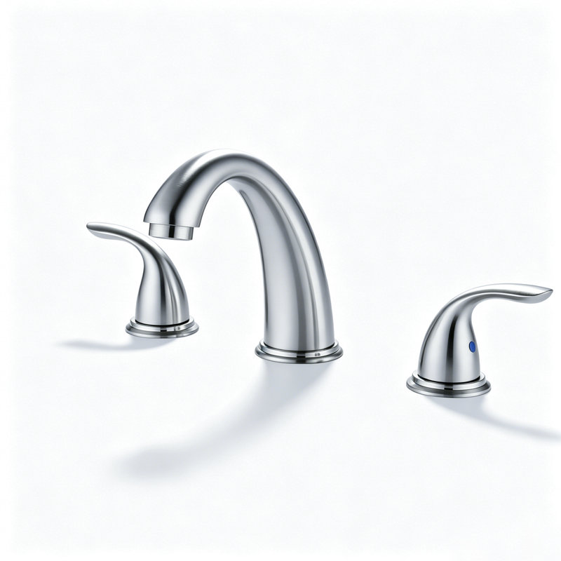 8" Widespread Double Handle Waterfall Bathroom Faucet with Pop-Up Drain
