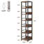 Bibliothèque moderne en bois et acier inoxydable H 74,8 po x l 13,39 po brun noir-775448096-775448103