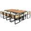 Ensemble de salle à manger de jardin en bois d'acacia 18 pièces GO-1856039979