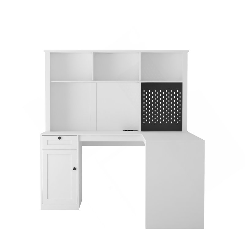 Bureau en L avec prise de courant, bureau d'ordinateur avec tiroirs, bibliothèque, bureau d'angle moderne, bureau à domicile, bureau d'écriture en L pour bureau d'étude, bureau d'ordinateur de coin avec rangement