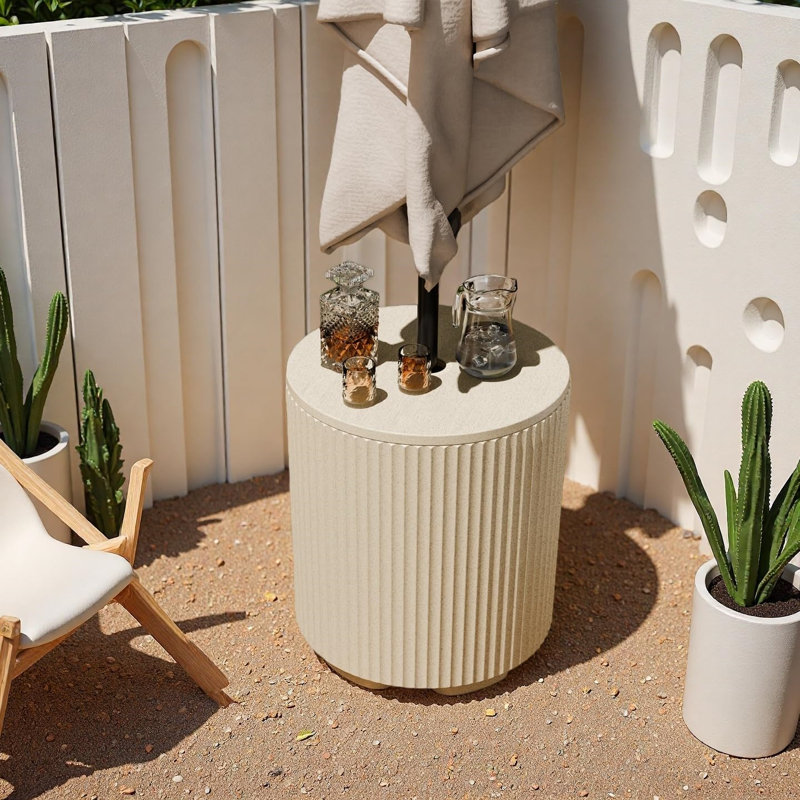 Porte-parapluies avec trou pour l'extérieur, toutes saisons, beige