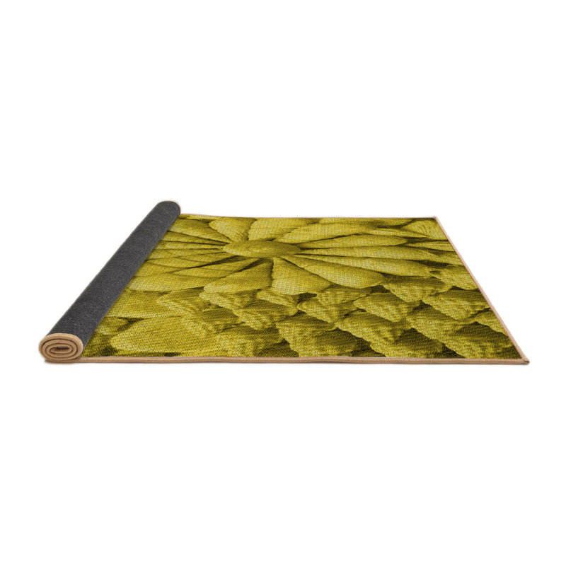 Tapis jaune Pavone, Rond 5 pi