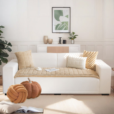 Luxury Soft Faux Fur Sofa Cover,Thick Shaggy Plush Slipcover, Non-Slip- Versatile Use As Sofa Pad, Bay Window Mat, Headboard Cover, Tatami, Pet Cushion