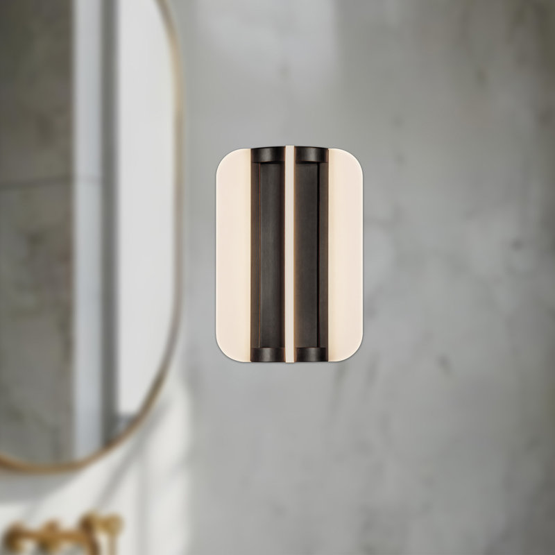 Barre de salle de bain à 3 lumières à intensité variable H 10,25 po Anders, Bronze urbain