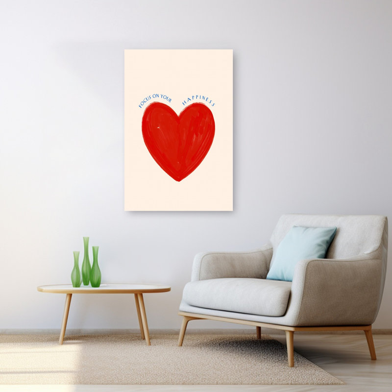 Affiche murale classique, moderne et vibrante, Focusonyourhappiness, H 48 po x l 32 po