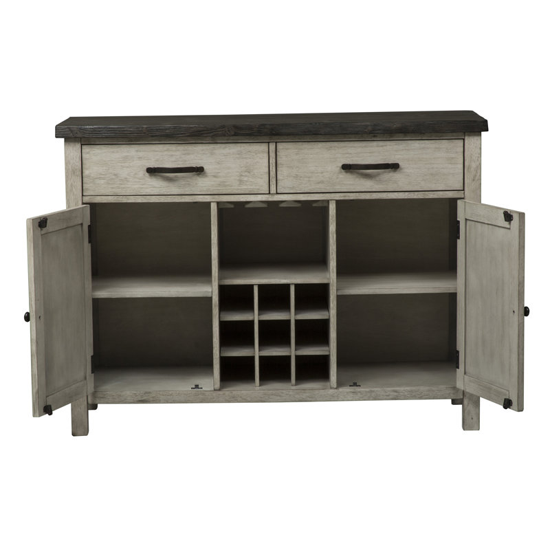 Buffet blanc Janiya avec rangement pour le vin