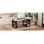 Table de salle à manger extensible avec plateau pliable, table de bar avec tiroirs et prise de courant, îlot de cuisine avec roulettes et crochets, buffet pour la cuisine et la salle à manger