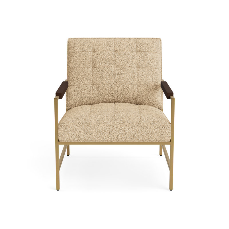 Major Arm Chair, Sienna, Berber - Dune, Brushed Brass