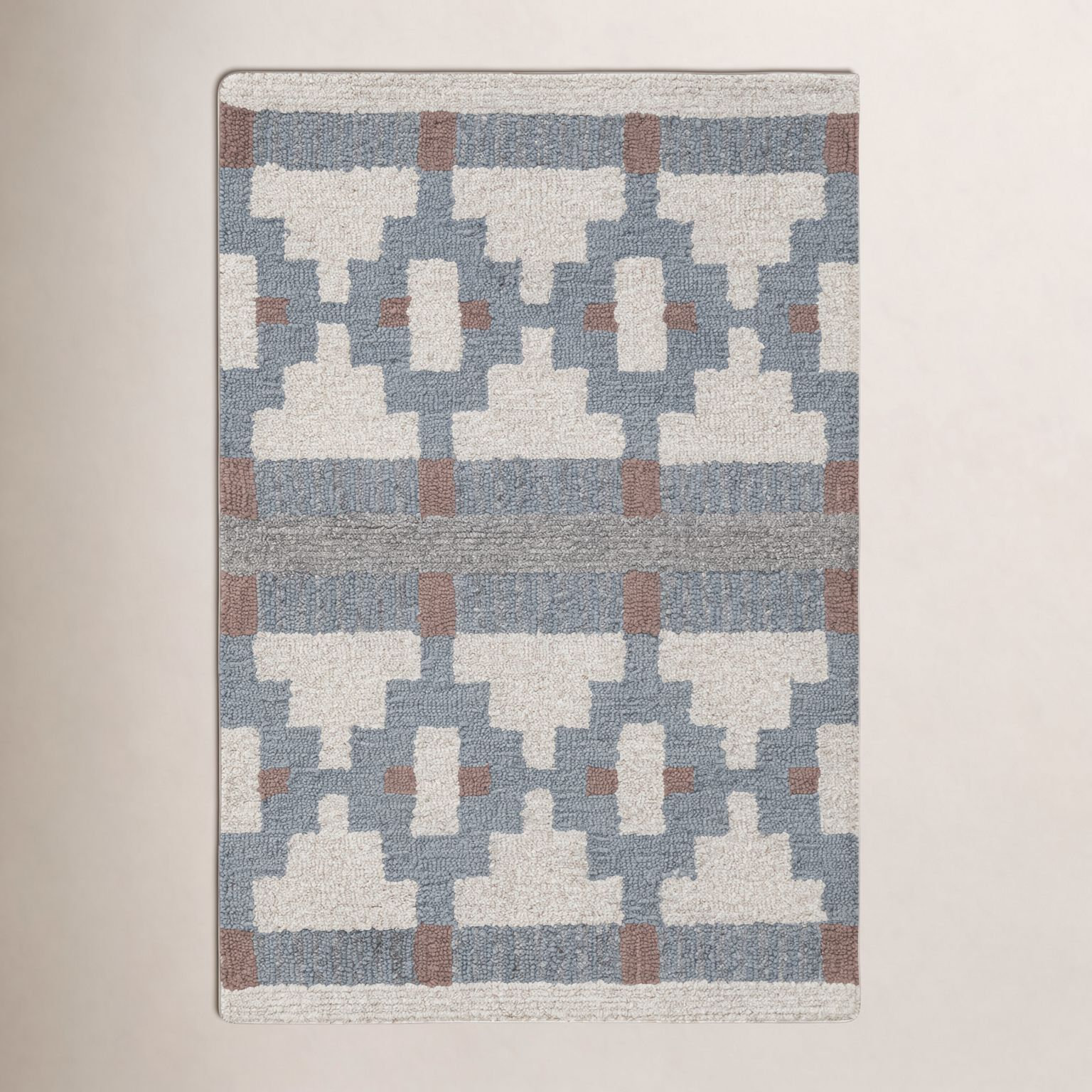 Elsey Hand-Tufted Geometric Wool Rug, Rectangle 2' x 3'