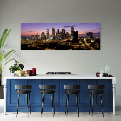 Horizon au crépuscule, paysage urbain, horizon, ville, Atlanta, Géorgie, États-Unis, art contemporain abstrait, art mural