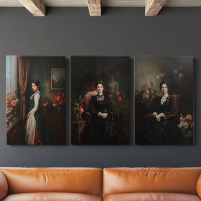 Feminine  Series  LXIV  -Premium Gallery Wrapped Canvas Set -Ready to Hang