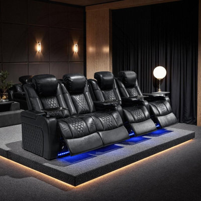 Fauteuil inclinable électrique haut de gamme avec cuir Nappa de qualité supérieure et éclairage à DEL RVB