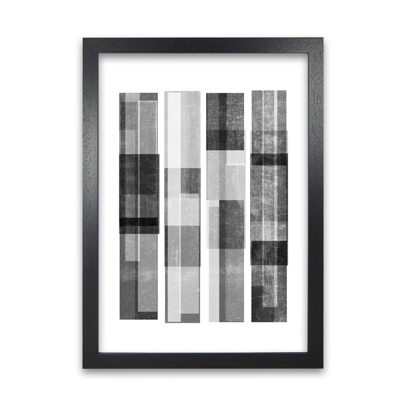 Black And White Abstract Negatives - Print, Black Frame, 59cm H x 42cm W x 3cm D