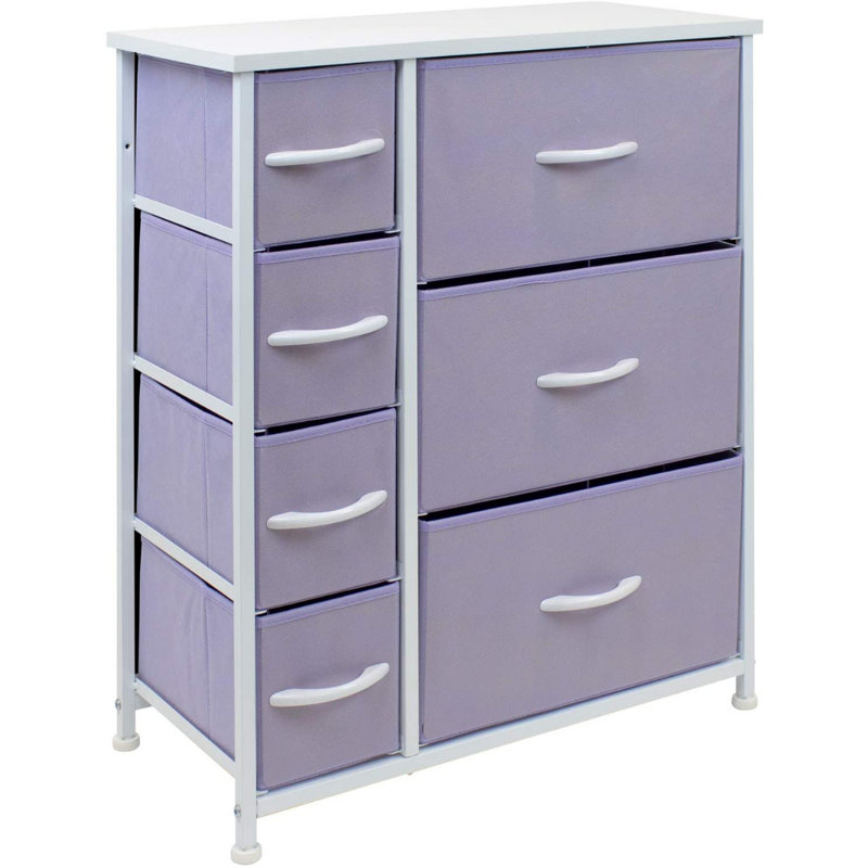 Lavender 7-Drawer Vertical Chest Dresser with Deep Drawers