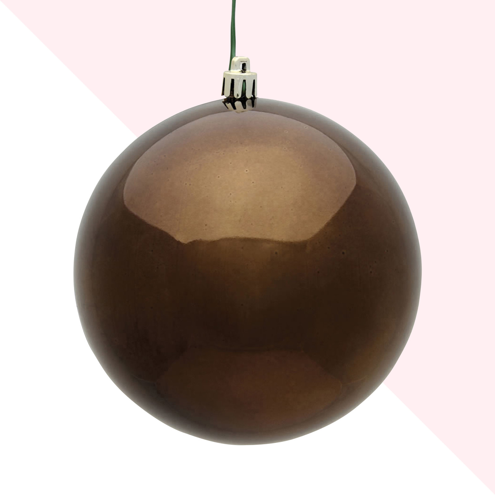 Holiday Décor Ball Ornament, 3" H x 3" W x 3" D, Shiny Chocolate