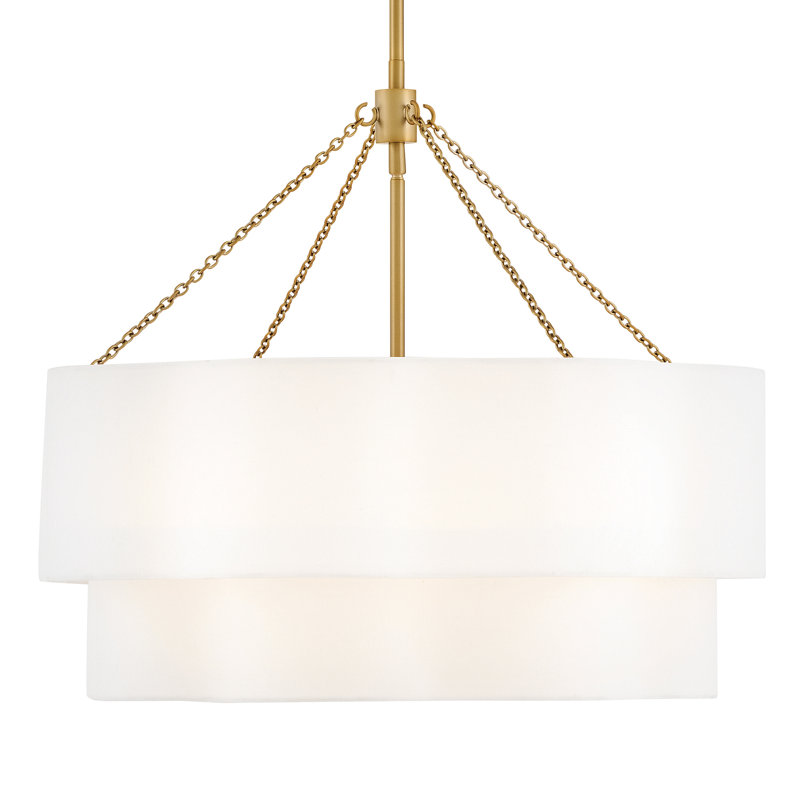 Hinkley Gwen Medium Drum Chandelier, Lacquered Brass