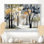 «White and Black Birch Trees Forest Panorama - Birch», reproduction d'art sur toile
