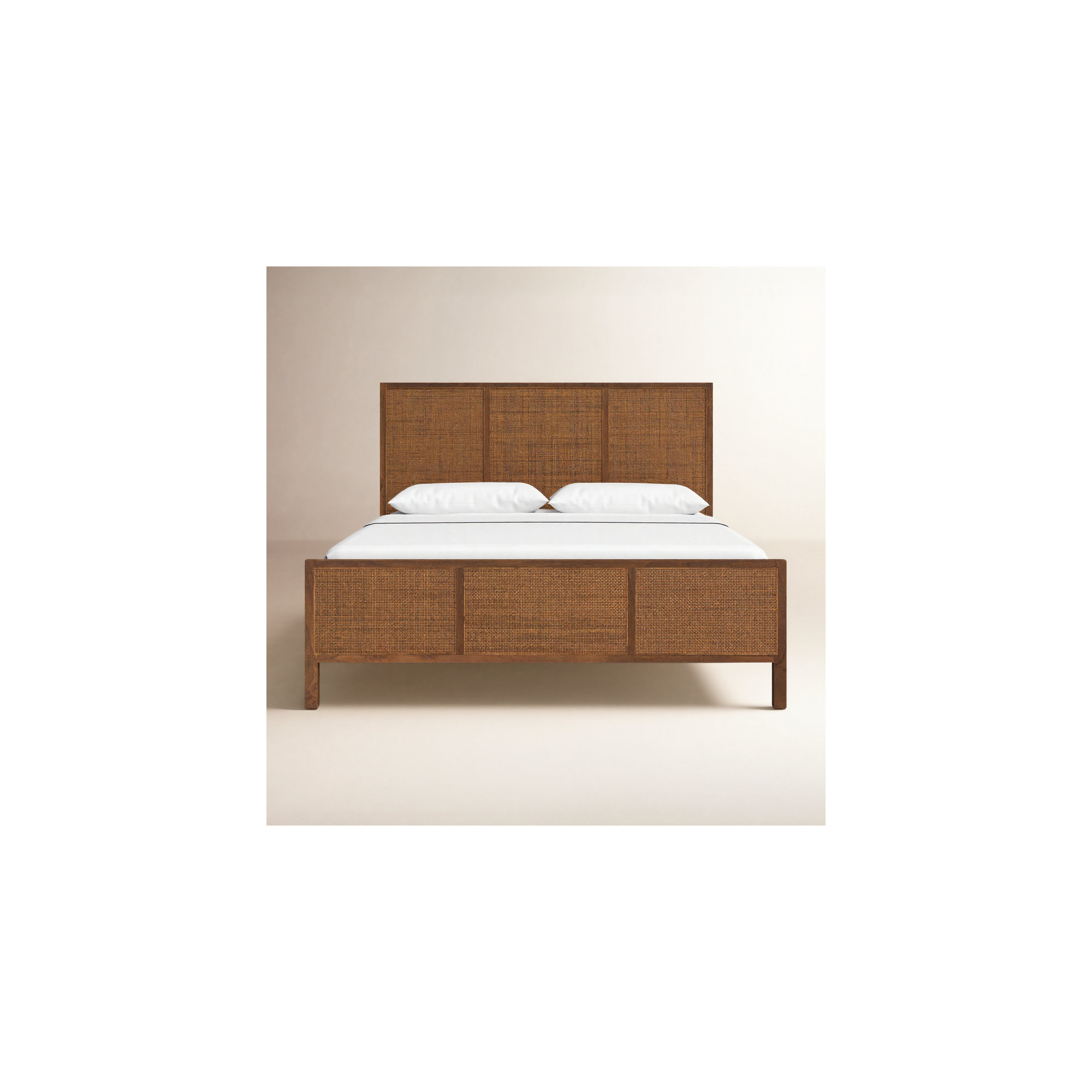 Nellie Cane Bed, Brown Wash, King