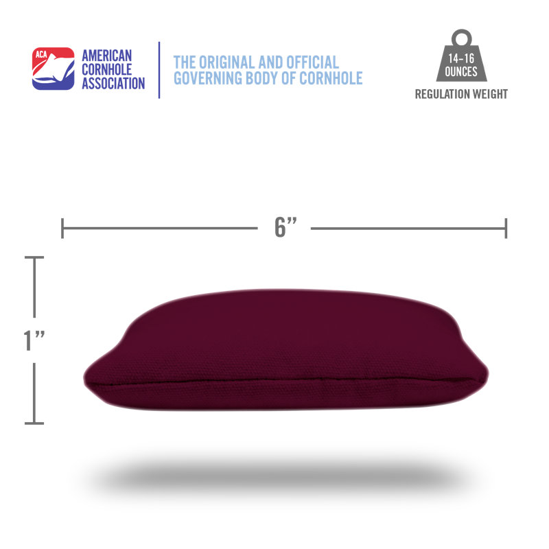 Sacs de cornhole quotidiens, H 6 po x l 6 po x P 1 po, Rouge