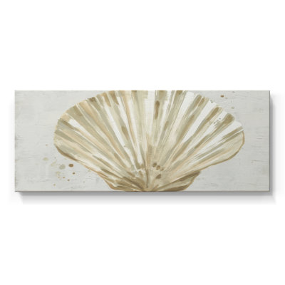 Neutral Shell Fresco IV- Gallery Wrapped Canvas -Ready to Hang