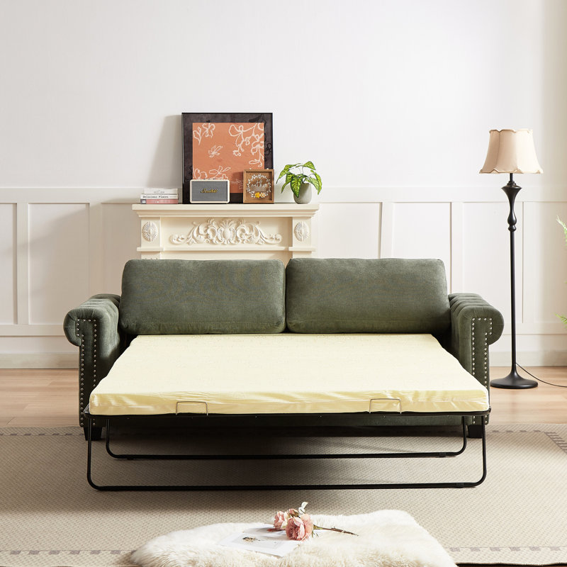 Lit escamotable convertible de 83,8 po Fx, 21 avec matelas pliable. Fabrication. Mousse à haute résilience. Canapé à 3 places, 21 matelas pliables et confortable pour le salon en appartement