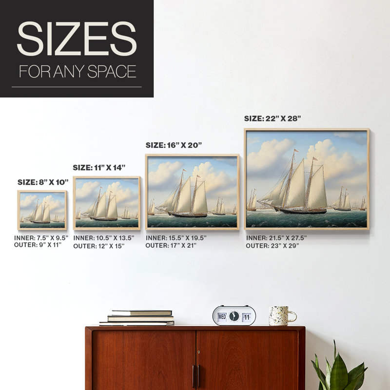 Nautical Series-CXXX -Framed Print - Restickable, Naturel, H 16 po x l 20 po