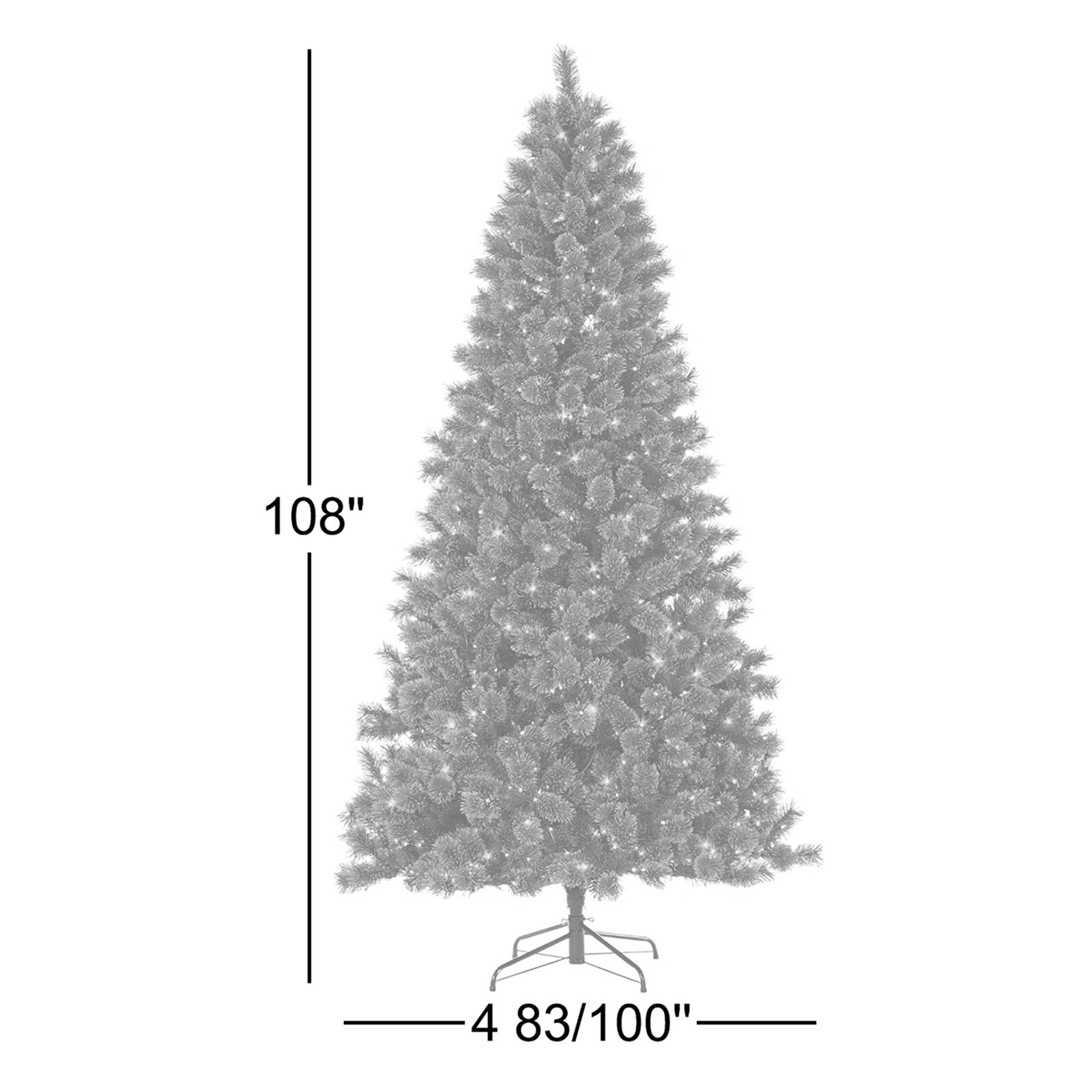 108' Lighted Artificial Pine Christmas Tree