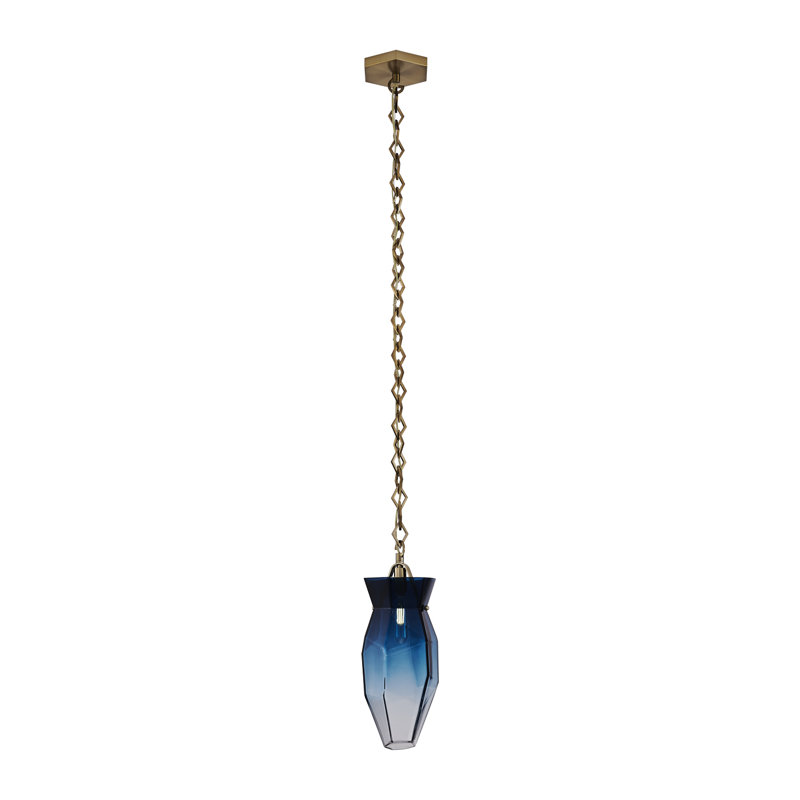 Luminaire suspendu en laiton 6,5 en 1 lumière (40 watts) Bolsa, Bleu