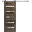 Porte de grange robuste en verre dépoli Quadro 4445, chêne cognac, rail de 2 m (6,6 pi), quincaillerie lourde, porte intérieure à panneau plein, 81 cm x 213 cm (32 po x 84 po), rail noir-87388788-87388802