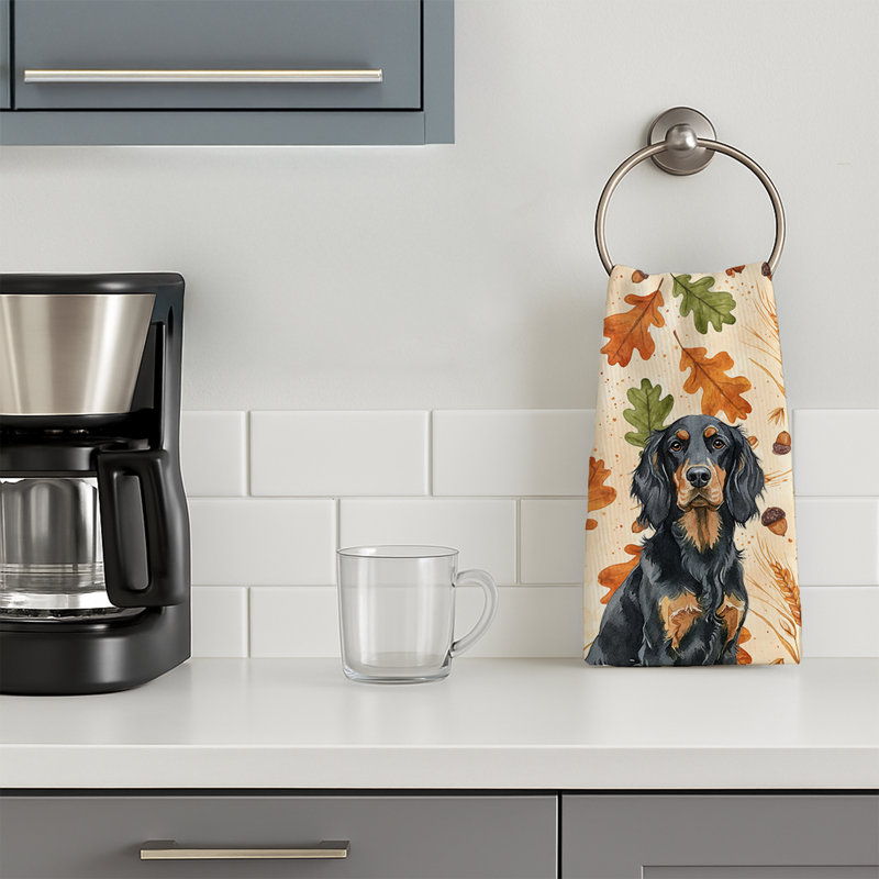 Gordon Setter Heirloom Fall Kitchen Towel, Gordon Setter