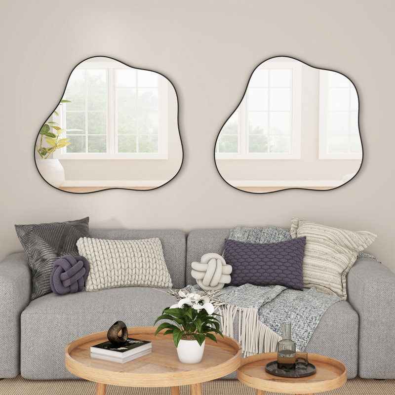 Cloud-Shaped Metal Accent Wall Mirror, Mirror