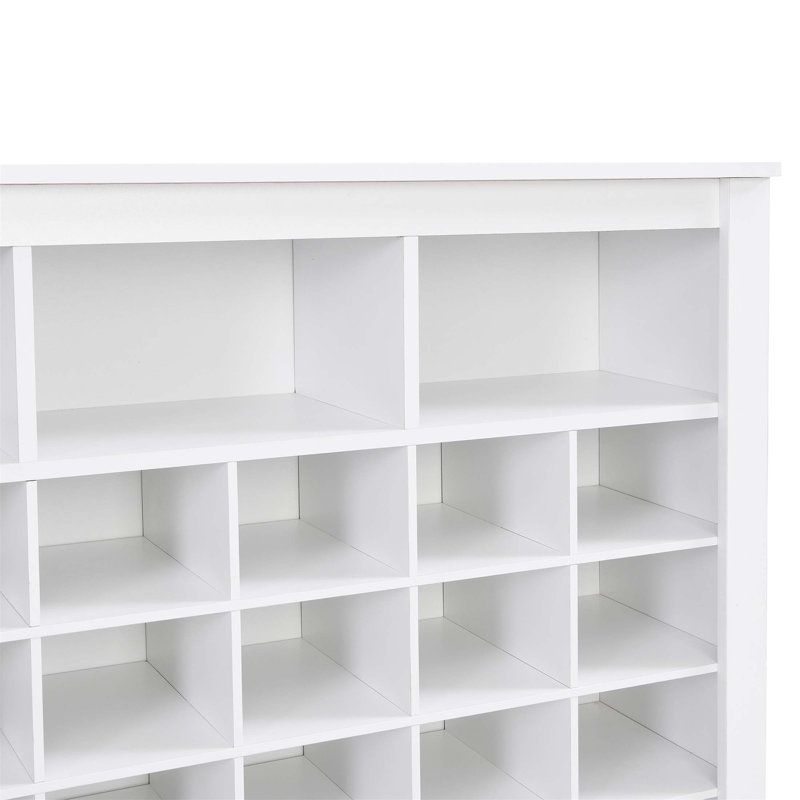 Sleek Design 24 Shoe Cubby Console, Modern Shoe Cabinet With Curved Base For Hallway, Bedroom, And Living Room, Versatile And High-Quality Storage Solution