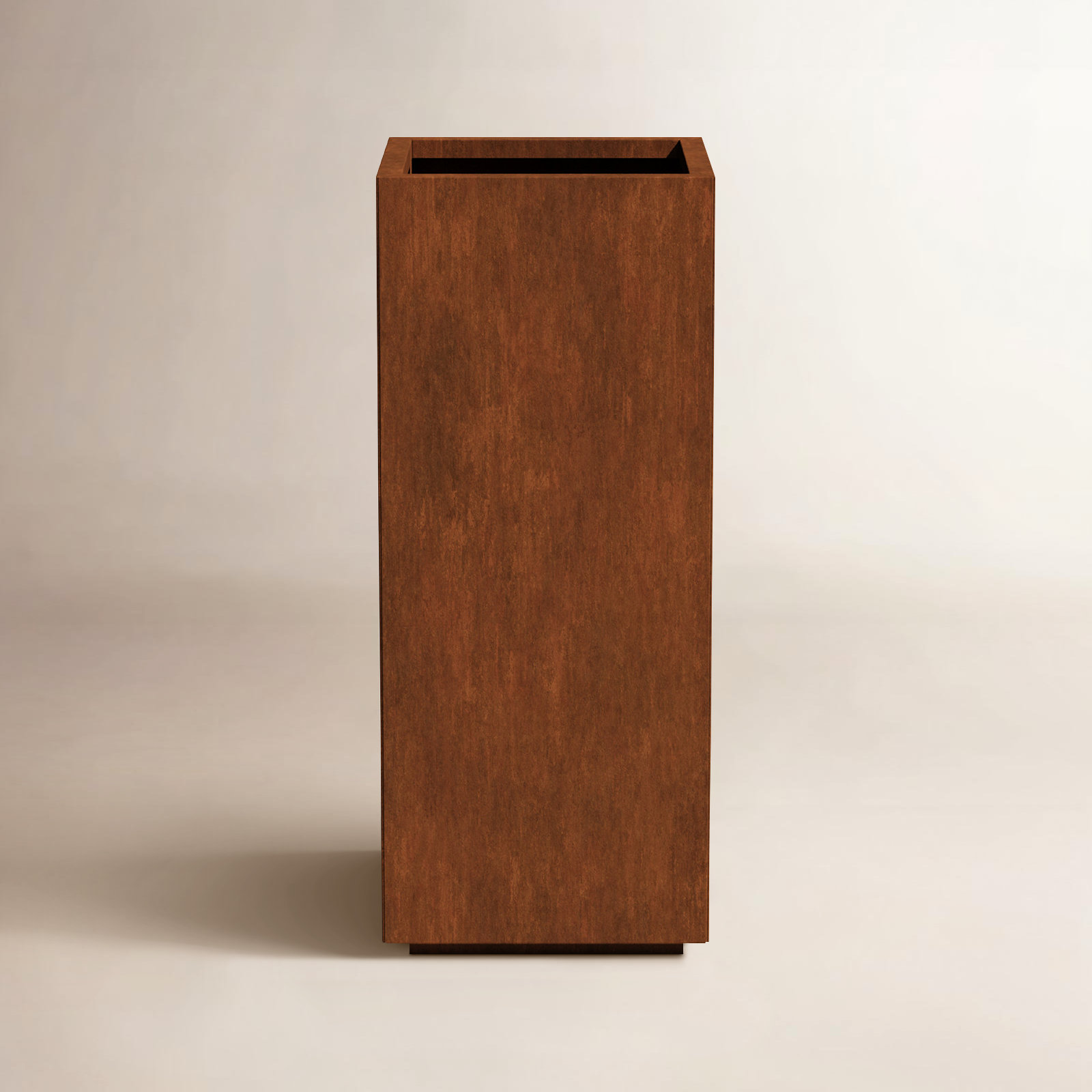 Corten Steel Series Pedestal Planter, 40" H x 17" W x 17" D