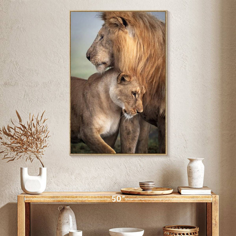 Amour sauvage, Cadre flottant en bois naturel, 27 po x 40 po