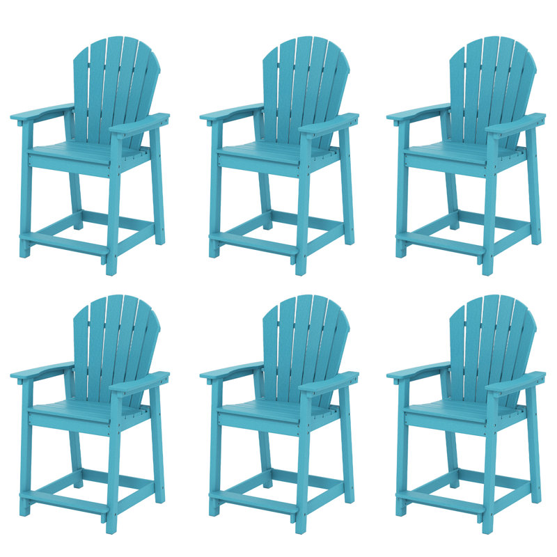  Chaises / tabourets de bar d'extérieur en PEHD Adirondack, Bleu