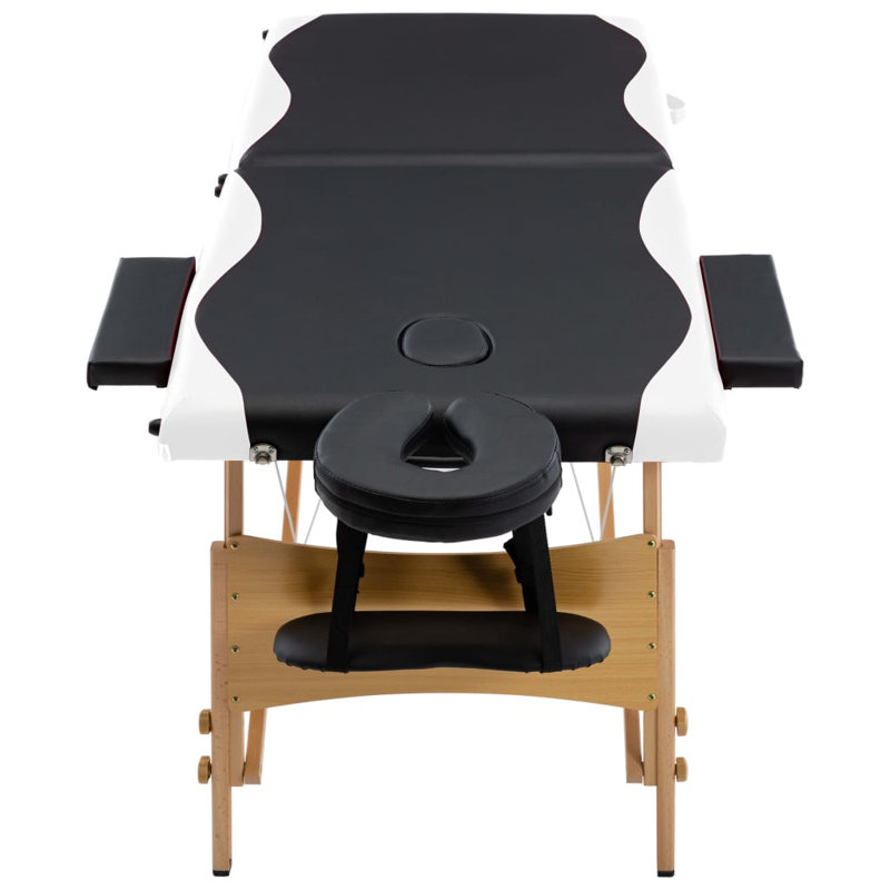 75.2'' Rectangular Adjustable Folding Table, Noir / blanc