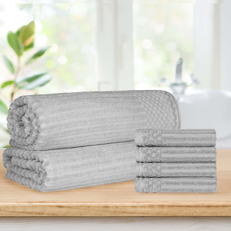 Ensemble de 4 serviettes de bain Keshayla, Argent