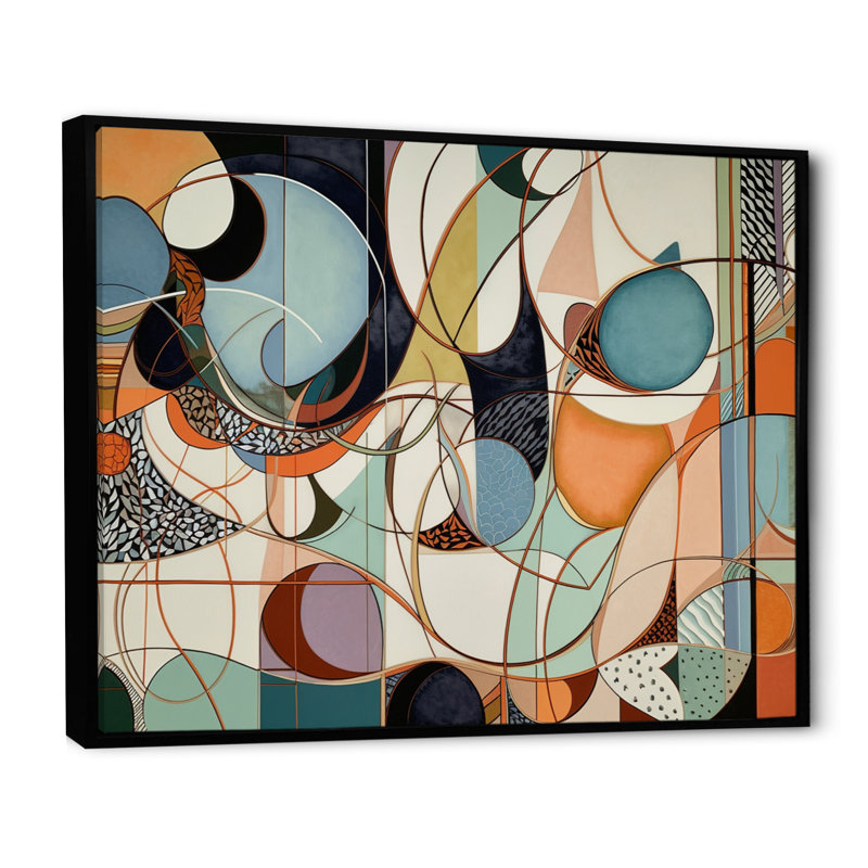 «Pastel Color Boho Artwork II - Abstract Minimalisme», reproduction sur toile, H 16 po x l 32 po x P 1 po