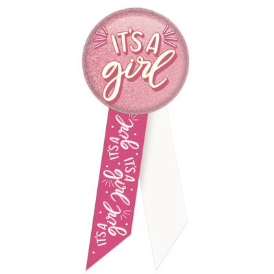 It's A Girl Rosette - 2"- Pack of 6