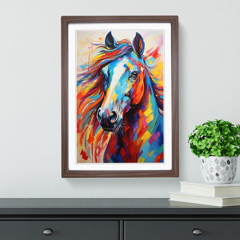 Horse Expressionism - Single Picture Frame Print on Wood