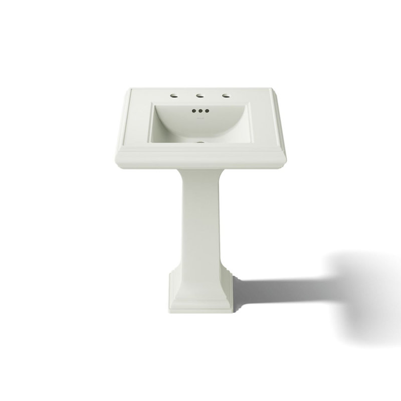 Memoirs 26.375" Tall Rectangular Pedestal Bathroom Sink with Overflow, Dune, 8" Centers