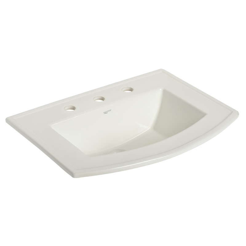 Lavabo de salle de bain en U en porcelaine vitrifiée avec trop-plein Barrett ™, Centres de 8 po