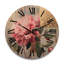 Horloge murale surdimensionnée avec pivoines roses et jaunes-1841031441