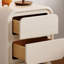 Table de chevet moderne en bois manufacturé beige + 2 tiroirs